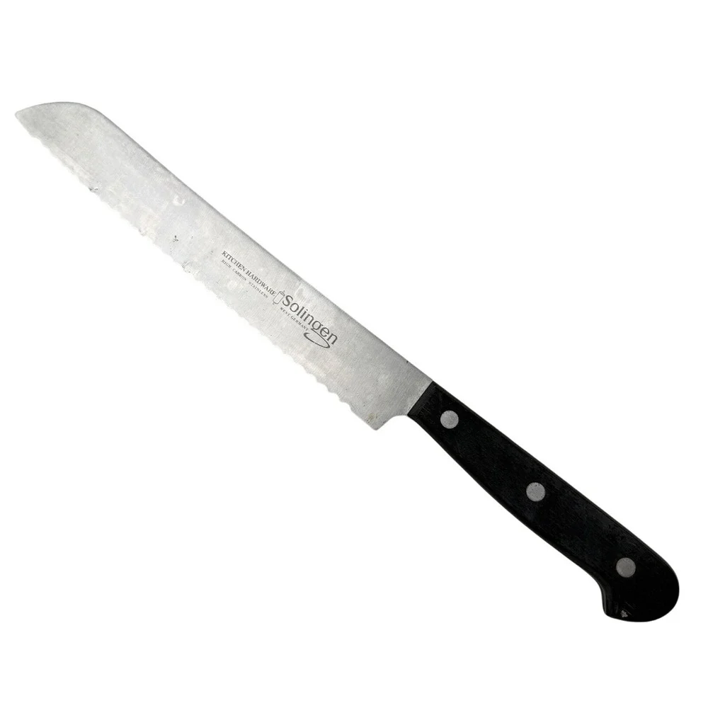 Solingen West Germany Serrated Bread Knife High Carbon Stainless Steel 8in Blade